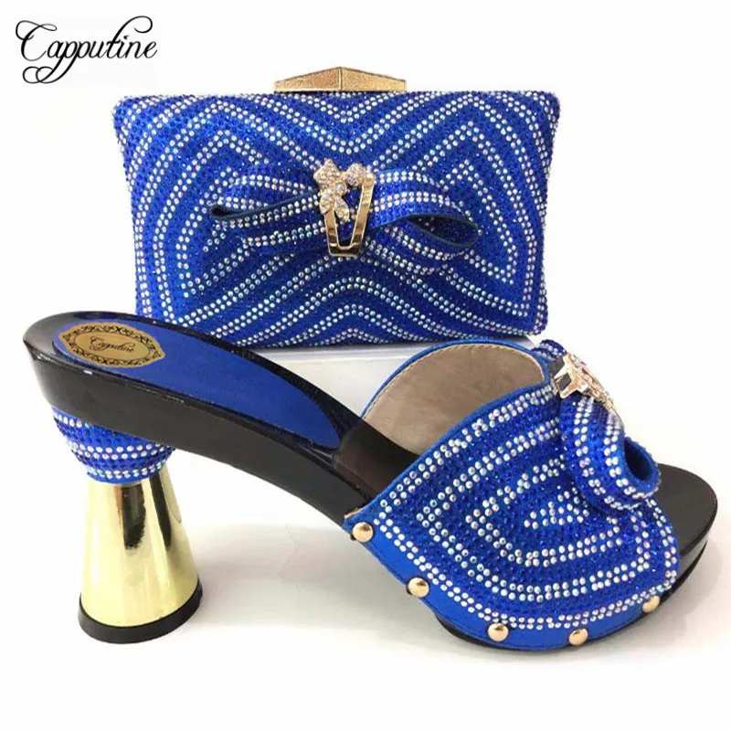 

Capputine Italian New Design Elegant Women Shoes And Bag Set Fashion Spike High Heel Shoes And Bag Set For Wedding TX-8528