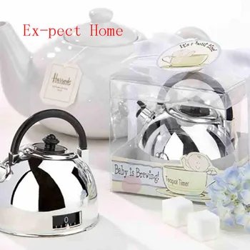 

100pcs "Love is Brewing" Teapot Timer with Boxes Package Wedding Gift Party Favor