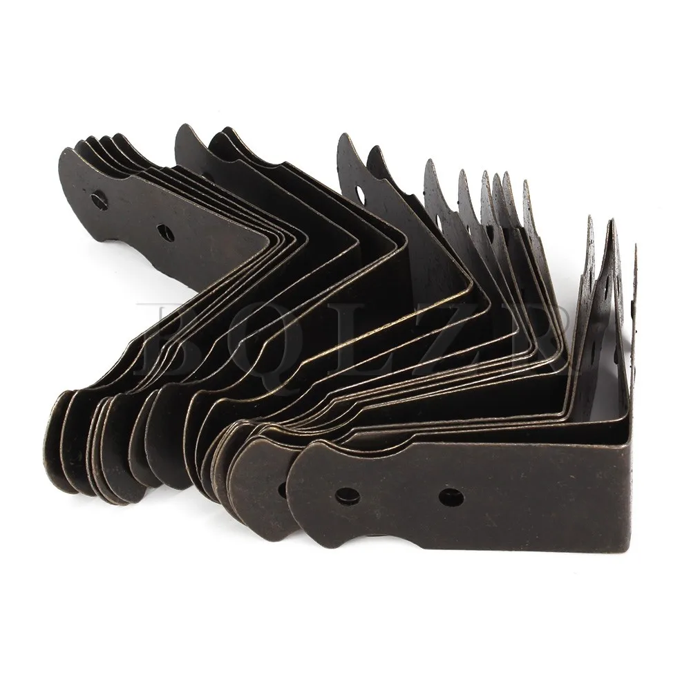 

BQLZR 20pcs 1.57x0.7" Vintage Bronze Case Box Corner Guards Protectors