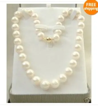 

Elegant 9-10MM White salt water Pearl Necklace 18