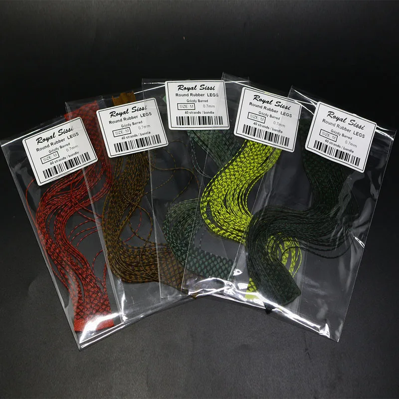 Pernas de Borracha Padrões de Amarrar Fios Cores Conjunto Grizzly Barrado Crazy Silicone Redondo Flutter Pernas Salmão Baixo Voar Material 200 5 - 1 Iscas artificiais