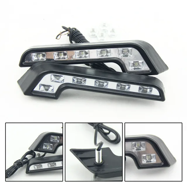 2X DRL DAGRIJVERLICHTING 6 LED VERLICHTING KIT CHROME mistlamp voor ... 2X DRL DAGRIJVERLICHTING 6 LED VERLICHTING KIT CHROME mistlamp voor ...