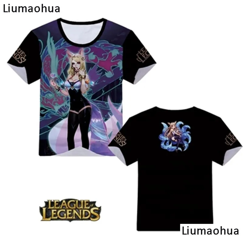 Liumaohua бренд League of Legends популярная KDA Group модная футболка с 3D принтом Топ | Мужская