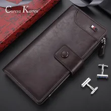 European and American fashion classic 2019 Long and high quality men's long wallet multi-function zipper wallet hand purse gift