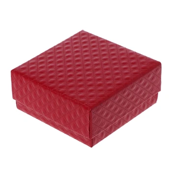 

Kraft Gift Jewelry Box Cotton Filled Matte Imitate PU Leather Ring Necklace Box