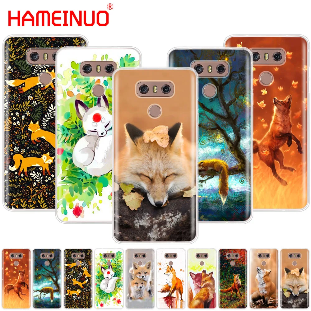 

HAMEINUO Cute Fox In Autumn leaves forest case phone cover for LG G7 Q6 G6 MINI G5 K10 K4 K8 2017 2016 X POWER 2 V20 V30 2018