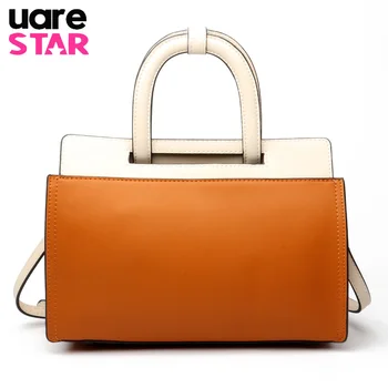 

2018 Big Size Women Casual Tote Cow Leather Women's Shoulder Bags Genuine Leather Panelled Totes for Women