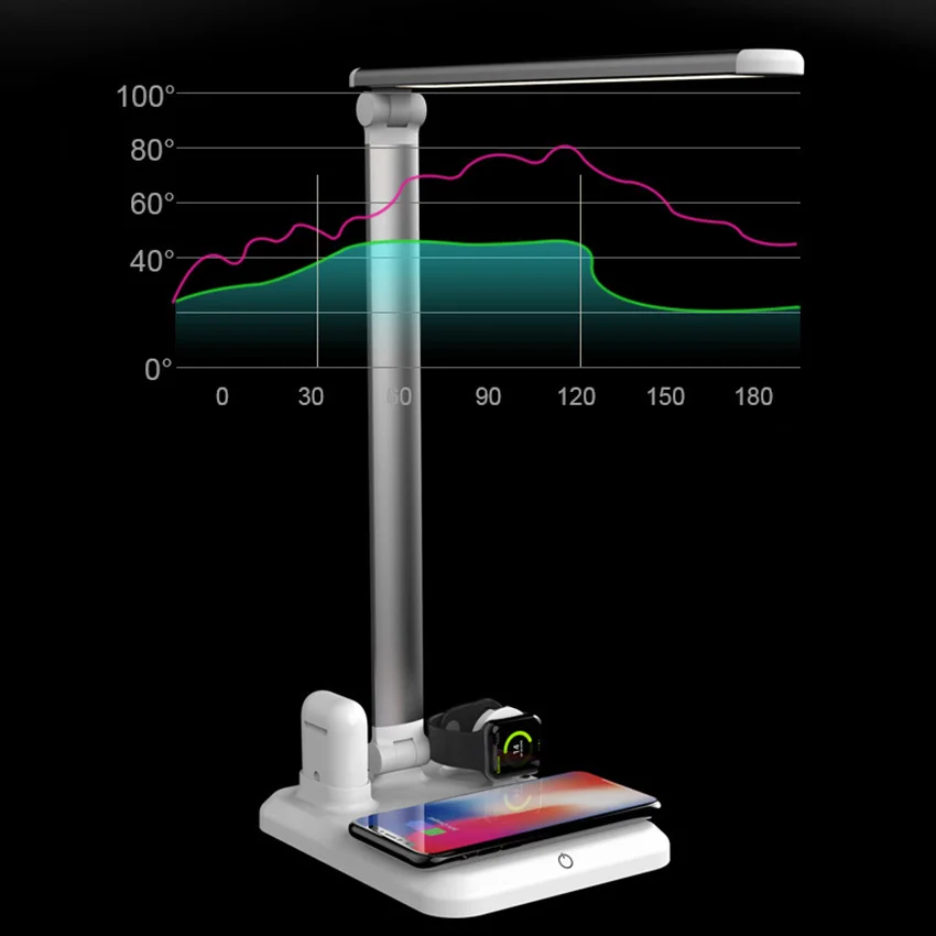 4 в 1 настольная лампа usb зарядная станция Быстрое беспроводное зарядное устройство QI для мобильного телефона Apple Watch 234 зарядное устройство для airpods IPhone8 plus X XR