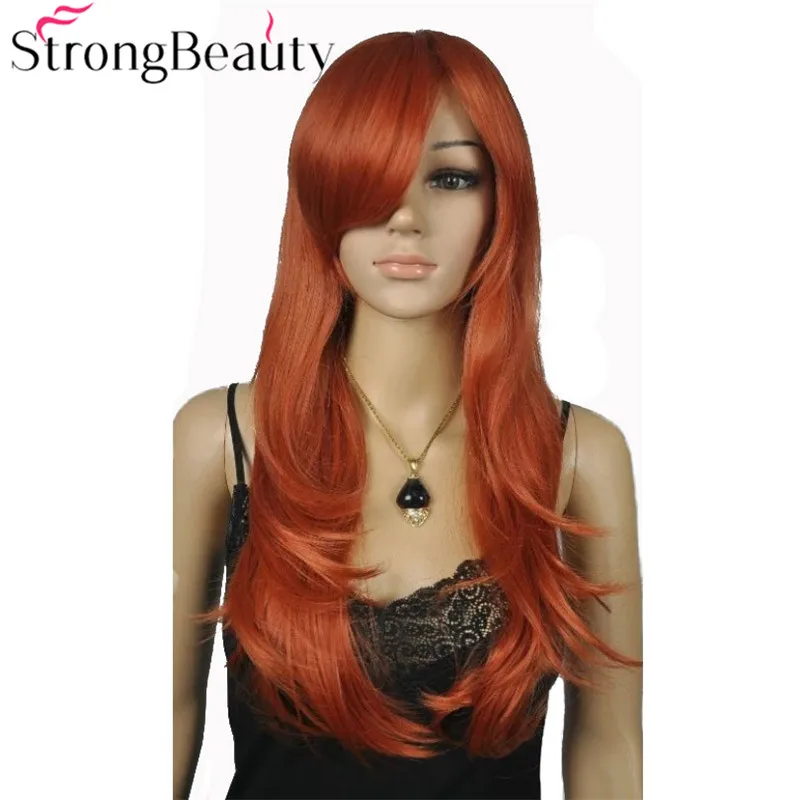 StrongBeauty Auburn синтетические парики для женщин длинные волнистые, устойчивые к нагреву парики для волос