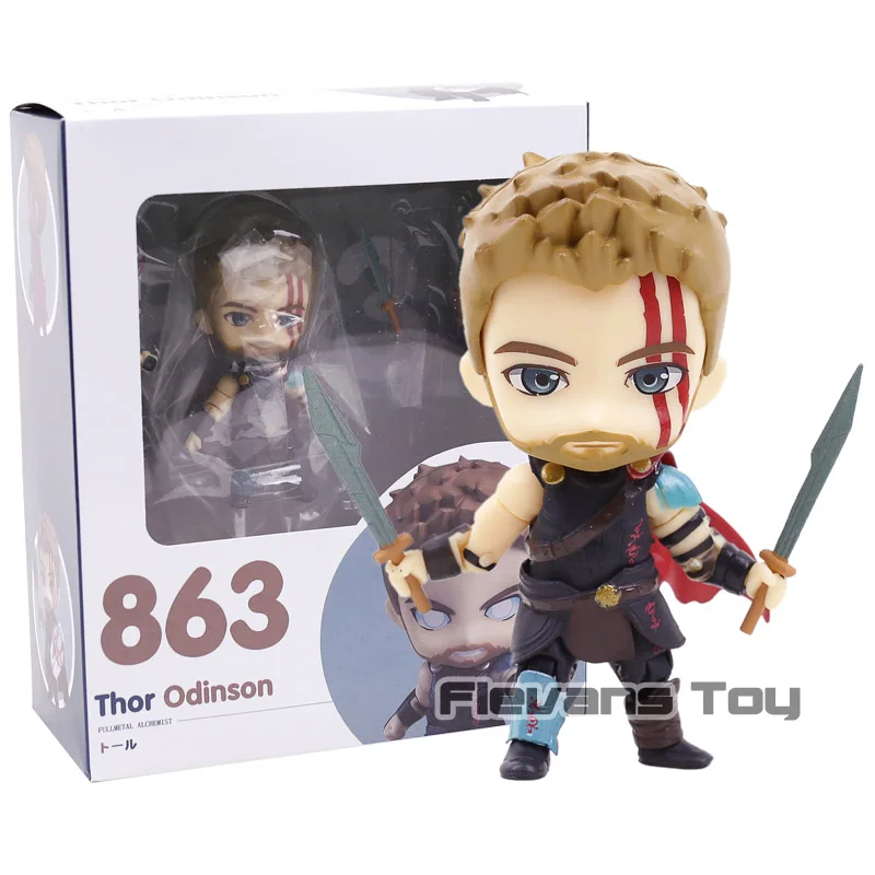 

Thor 3 Ragnarok Nendoroid 863 Thor Odinson Avengers Q Version PVC Action Figure Doll Collection Model Toy