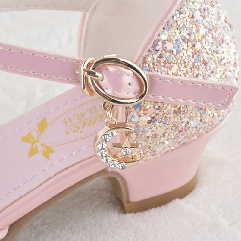 2018 новый стиль девушки принцесса сандалии бабочка детские сандалии Девочки сандалии свадебные туфли Обувь на высоком каблуке платье для
