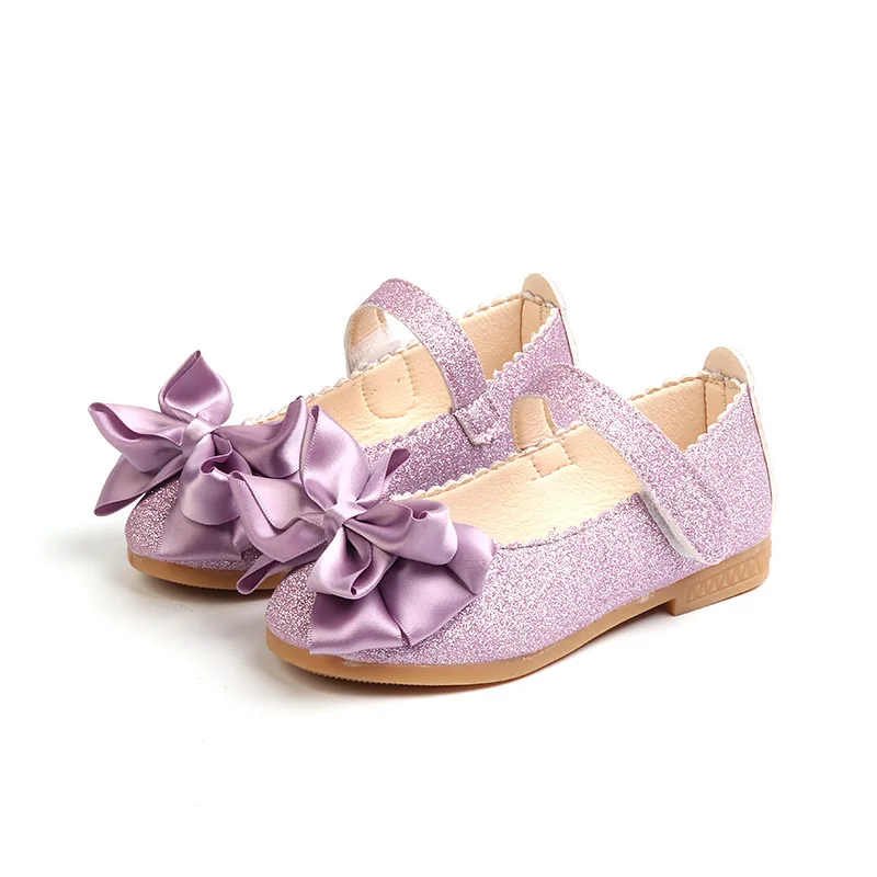 2019 Spring new Golden Child Princess Baby shoe bow girl Bright skin single shoes