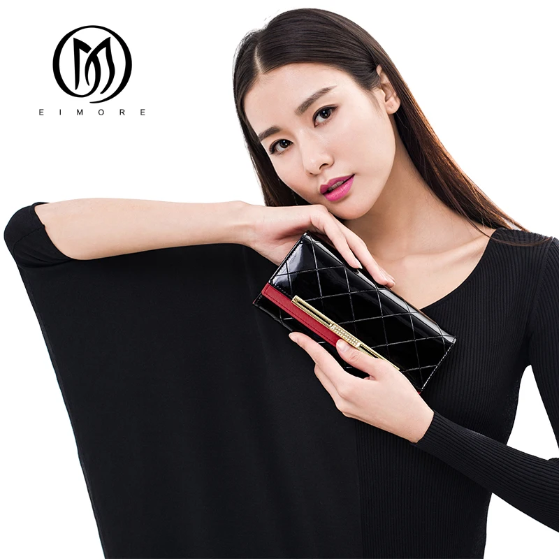 Продажа Женский кошелек из лакированной кожи EIMORE, женский длинный клатч, Дамский кошелек, портмоне, Rfid, роскошный бренд, сумка для денег для девочек, ...