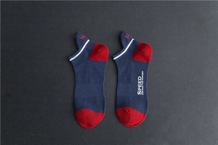 Цветные подходящие мужские носки, модные спортивные мужские носки, хлопковые носки с рисунками, 1 пара, дышащие сетчатые носки - Цвет: CH6015-Navy