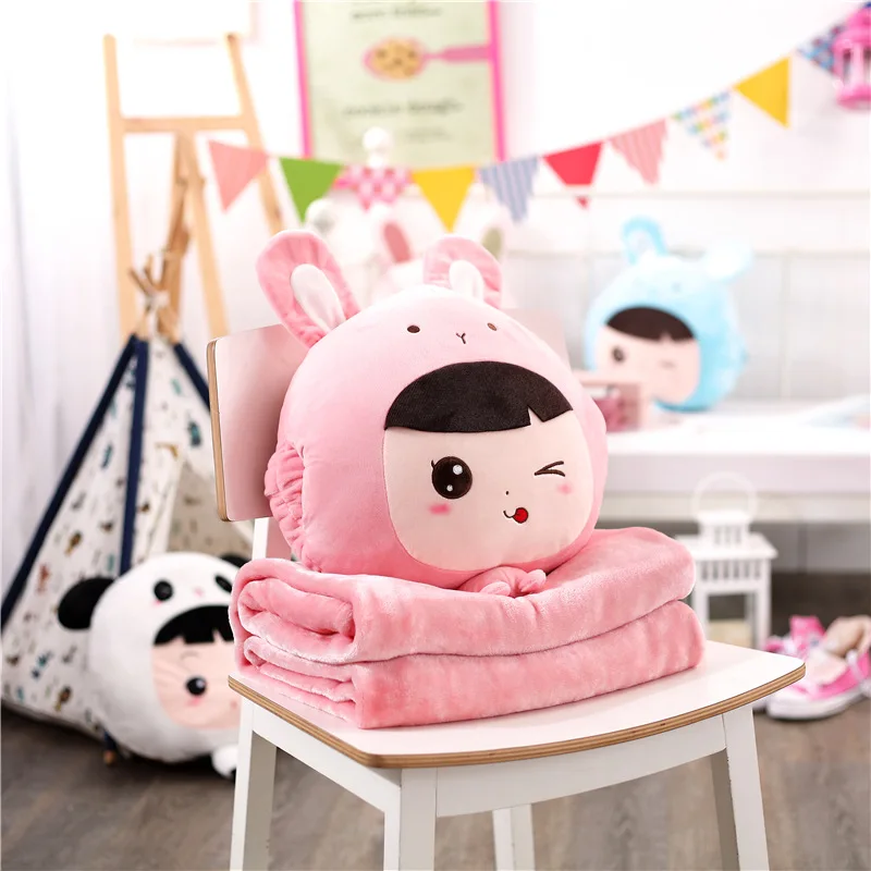 

Cartoon Doll Pillow March 8 Baby Blankets Cute Plush Toys Gift Adult Kids Children Cushion weighted Flannel Winter blankets