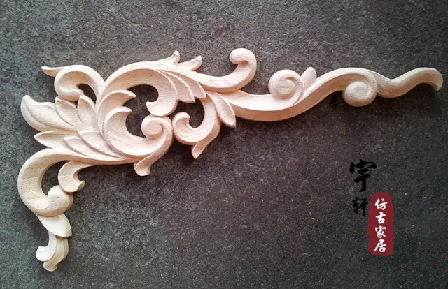 Dongyang Ukiran Kayu Sudut Busana Kayu Diukir Motif Serutan Kayu