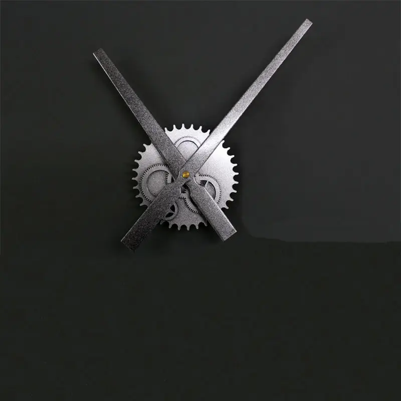 

2017 new Metallic Silver color retro gear wall clock movement DIY clock creative bracket clock Mute scanning wall clock GZ002