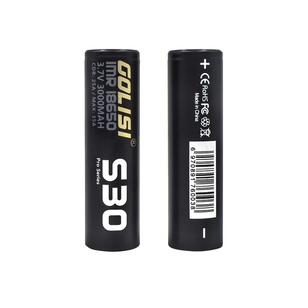 1 шт. GOLISI S30 IMR 18650 3000mah 3,7 V CDR 25A MAX 35A Высокая дренажная E-CIG аккумуляторная батарея для VAPE фонарик налобный фонарь Игрушка