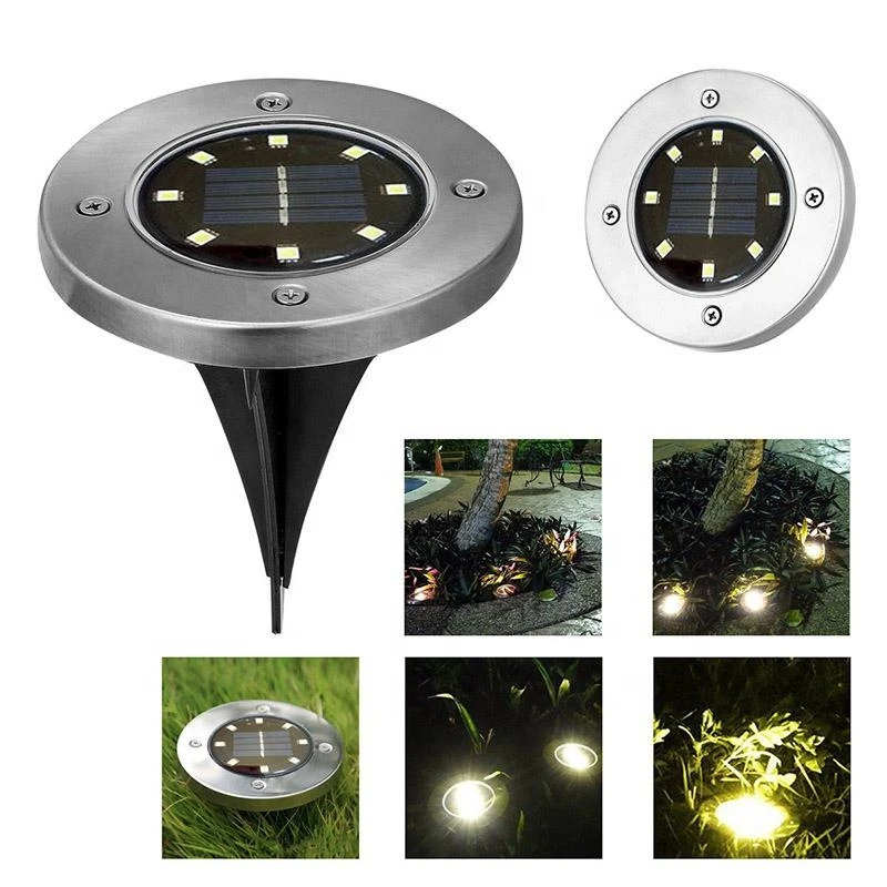 

4pcs Lot 8 LEDs Solar Power Buried Lamp Waterproof Underground Landscape Night Lighting Path Way Garden Lawn Yard Outdoor Light