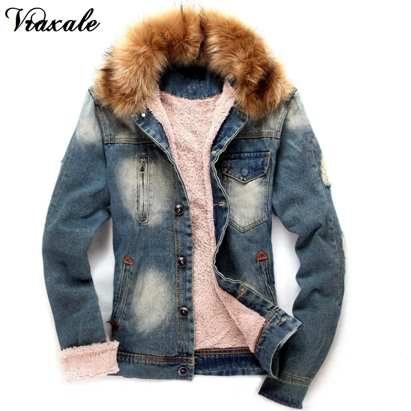 Men's denim clothing jacket Men's fall and winter clothes men's denim