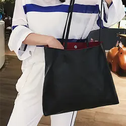 Для женщин сумки на плечо женские Bolso Grande повседневное Tote из мягкой искусственной кожи + полиэстер дамы большой ёмкость Новый Лидер продаж