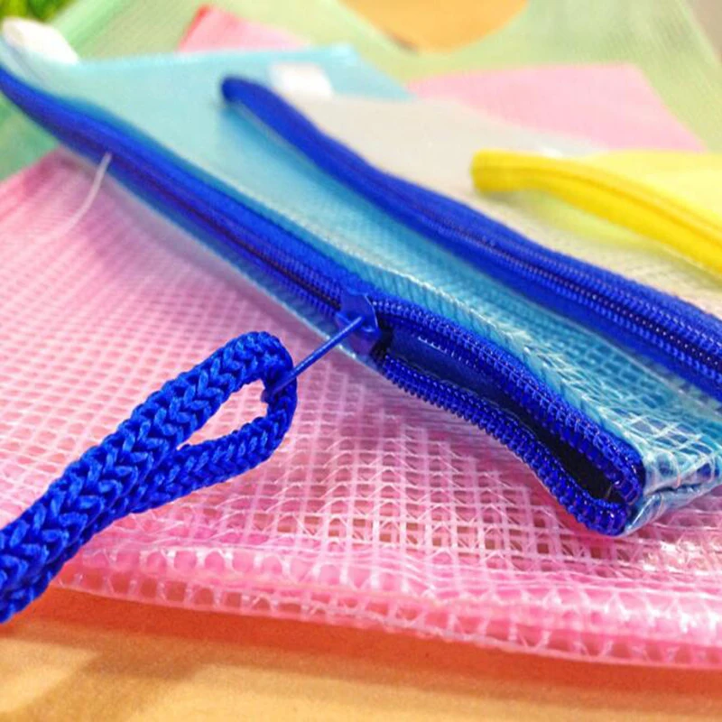 

A Mesh Zipper Paper Bags, Storage Bags, Office Bags Student A4 / A5 / B4 / B5 Send Random Colors