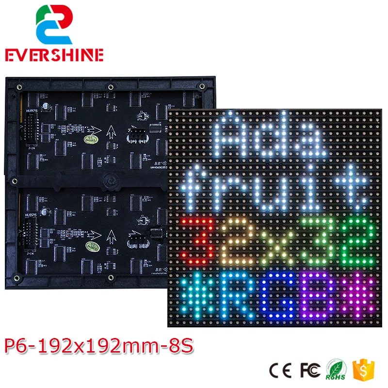 P6 SMD3528 192x192mm led display panel indoor full color 32x32 pixels 1