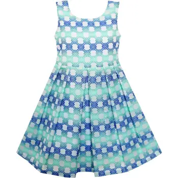 

Girls Dress Plaid Checkered Striped Color Blocks 2020 Summer Princess Wedding Party Dresses Kids Clothes Size 7-14 Carnival