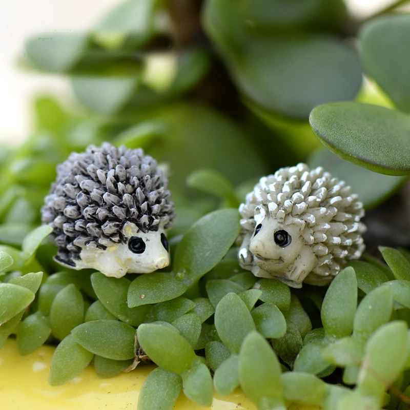 

2Pcs/lot Miniature Ornament Hedgehog Mini Garden Decoration Bonsai Fairy Garden Landscape Decorative Craft Decoration