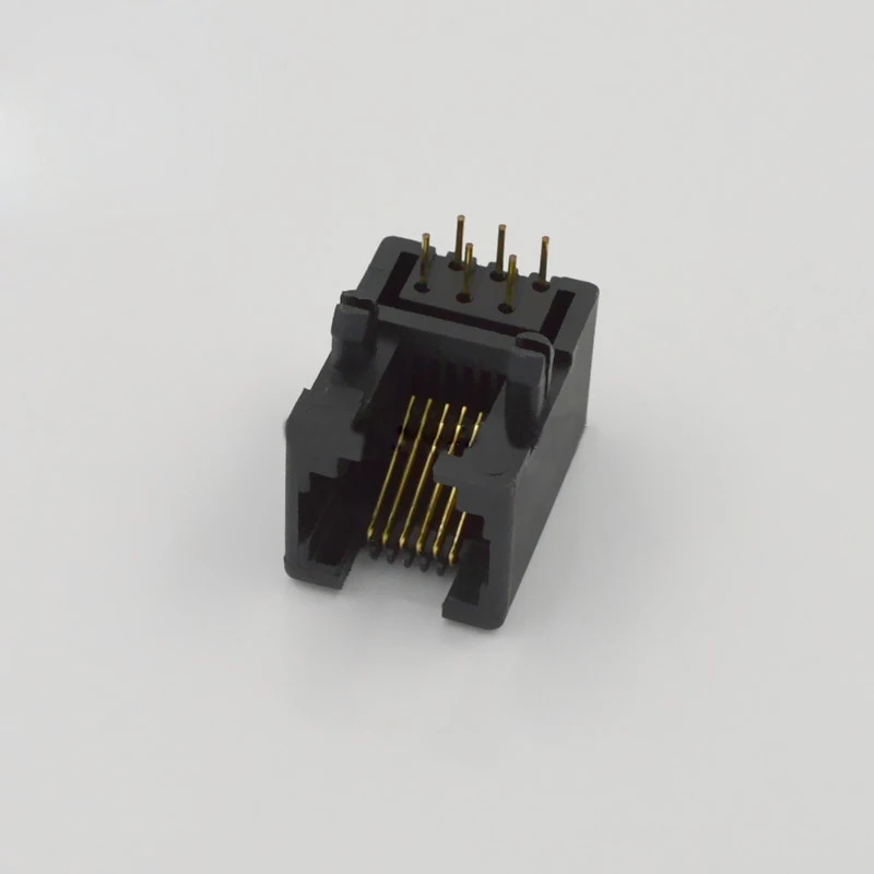 100 шт. 6 контактный Телефонный разъем RJ11 95001 6P6C черный пластик|plastic connector|plastic