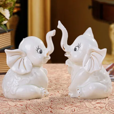 Nordic Art Ceramic White Elephant Porcelain Statue Home Living Room Nordic Art Ceramic White Elephant Porcelain Statue Home Living Room Furniture Studio Decor Ornament In Figurines Miniatures From Garden On