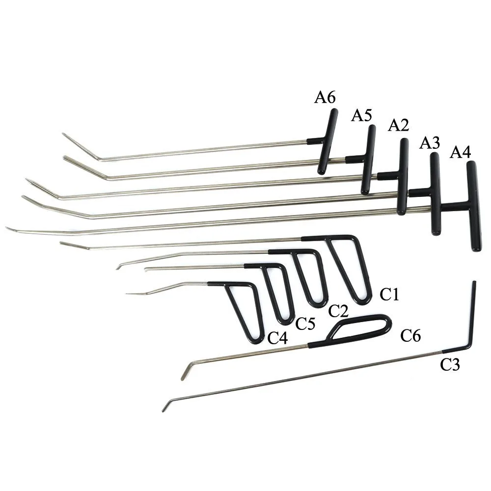 Auto Body Dent Removal Pdr Rod Tool Kit- Hail and Door Ding Repair Starter (6)