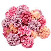 10 pçs/lote barato artificial flor de seda hortênsia cabeça para festa de casamento decoração para casa diy grinalda caixa de presente scrapbooking artesanato