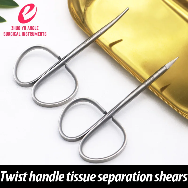 

Twist handle tissue separation scissors double eyelid surgery eye bag tissue dissection scissors 10cm blunt scissors