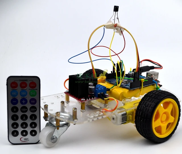 Arduino Uno+l298n+ Infrared Receiver + Infrared Remote Control Remote