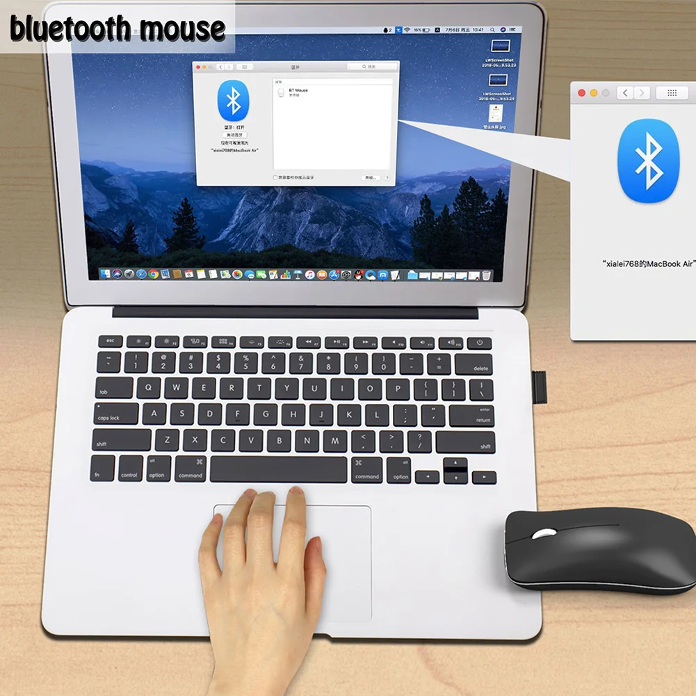 Модная Двухрежимная Bluetooth 2,4G Беспроводная игровая мышь 1600 dpi для ноутбука, компьютера, мыши с usb-приемником, перезаряжаемая батарея