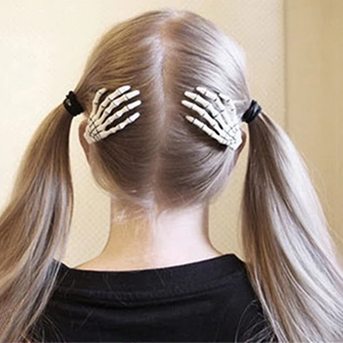 

1 Pair Fashion Skull Hand Bone Hairpin Gripper Ghost Skeleton Hair Clips Hairclips New Arrival