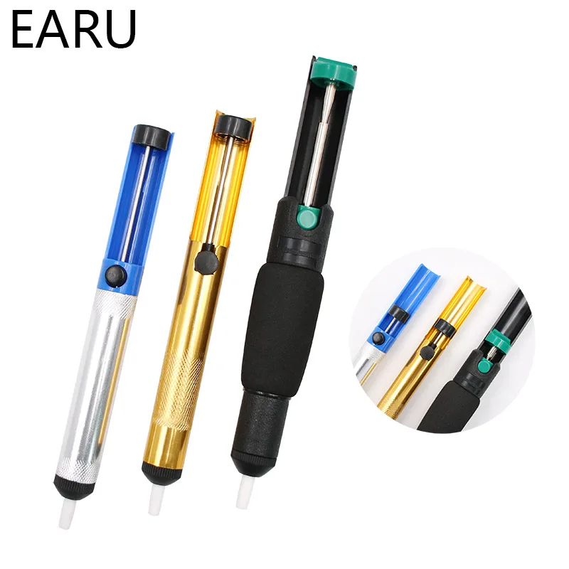 Aluminum Metal Desoldering Pump Suction Tin Gun Soldering Sucker Pen Removal Vacuum Soldering Iron Desolder Hand Welding Tools welding torch holder