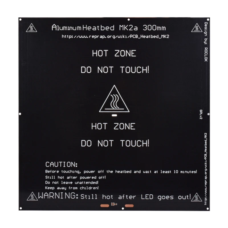 Online Placa caliente de aluminio MK2A MK2A 300*300*3mm negro 12V 24V para rampas Mendel RepRap 1,4 piezas de impresora 3d cama caliente