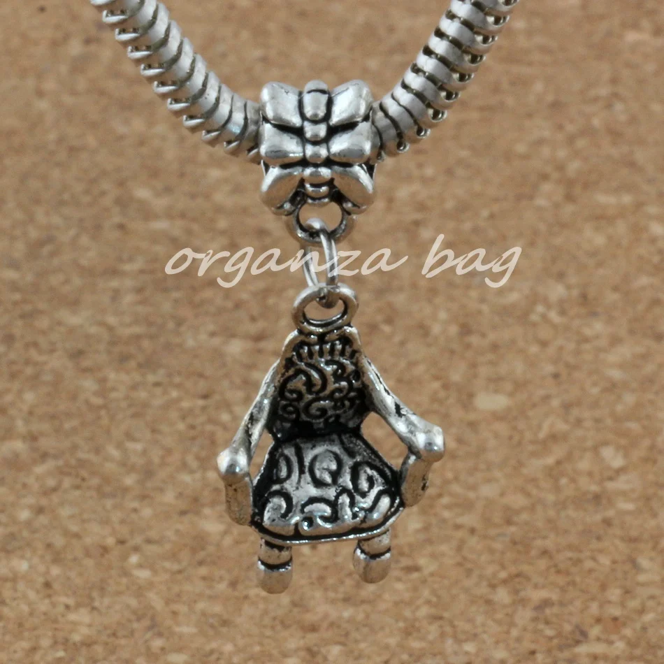 100pcs Antiqued Silver Alloy Chair Sofa Charm Big Hole Bead Fit Charm Bracelet Jewelry 13.5x 32.5mm A-181a