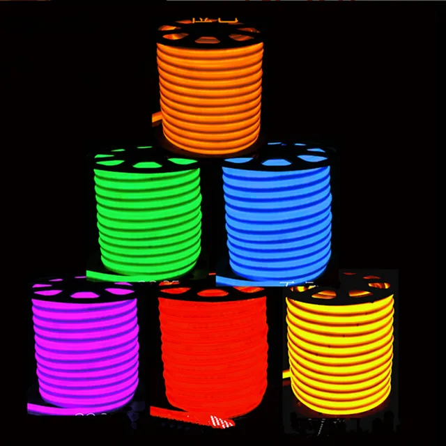 ac110v 220v led neon flex light 80leds m with led rope light warm