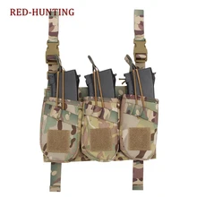 Тактический военный тройной штабелер открытый маг мешок Открытый нейлон Молл жилет модуль журналов мешок инструмента сумка
