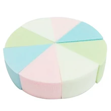 Маленький треугольник пуф для макияжа влажный и сухой круглый цветной латекс слоеный 8 шт пуф для макияжа многоцветный восемь нарезанный макияж