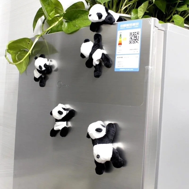 Милая панда плюшевая наклейка на холодильник с магнитом бытовые магниты на холодильник