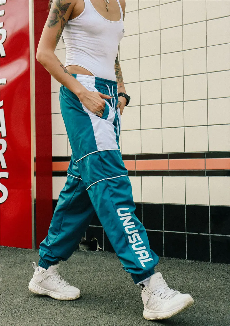 Color Block Patchwork Track Harem Pants 3