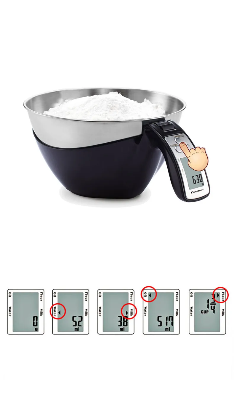 5 Modes Digital Kitchen Scale Stainless Steel Flour Baking Scale Electronic Balance Scale Weight Separable Multi-Function Kitchen Scale (2)