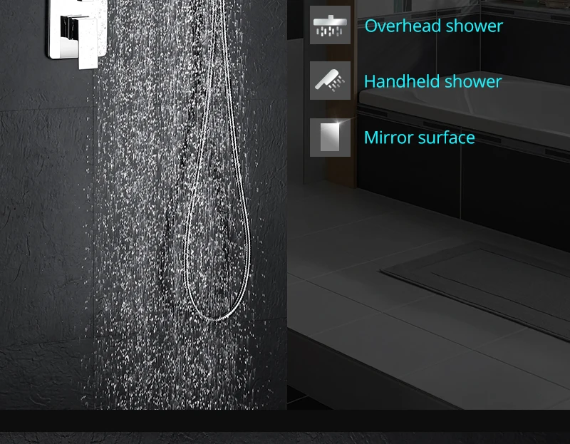  8 Inch Shower System Rain Shower Head&Handheld Set Wall Mounted Bathroom Shower Faucet Set Rough-in Mixer Valve Rainfall (2)
