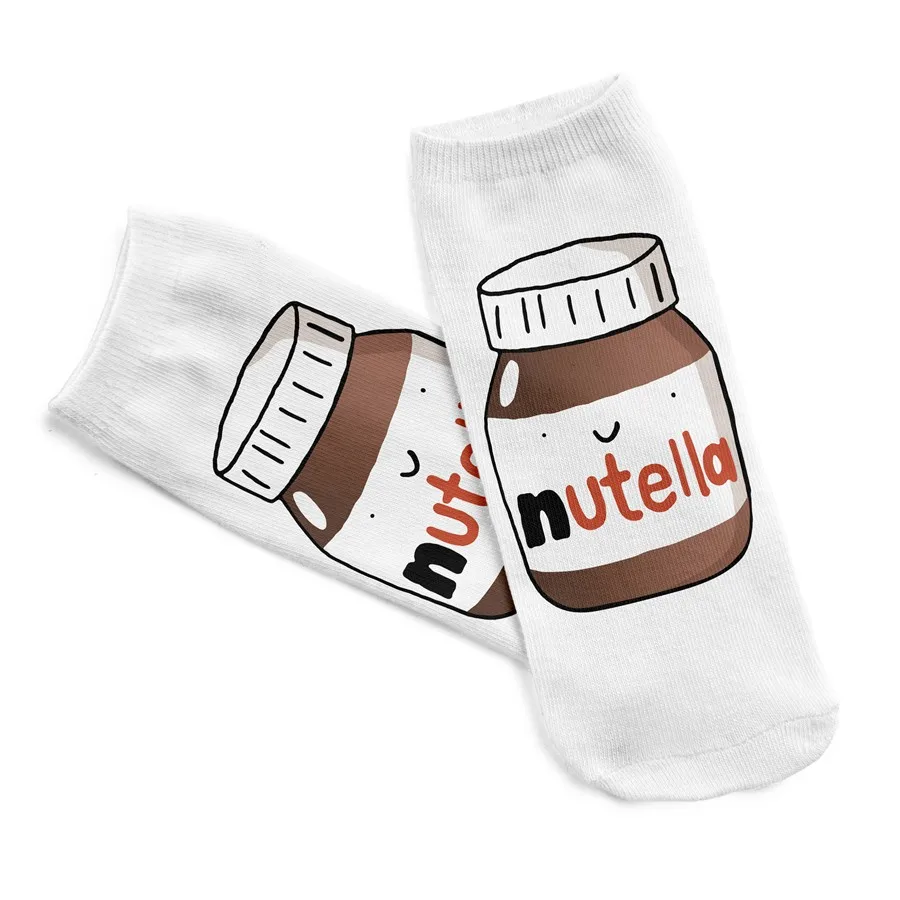 ZHBSLWT, модные женские носки с 3D принтом, белые, с рисунком арахисового масла, бутылка для женщин, унисекс, милые, с низким вырезом, короткие носки, повседневные