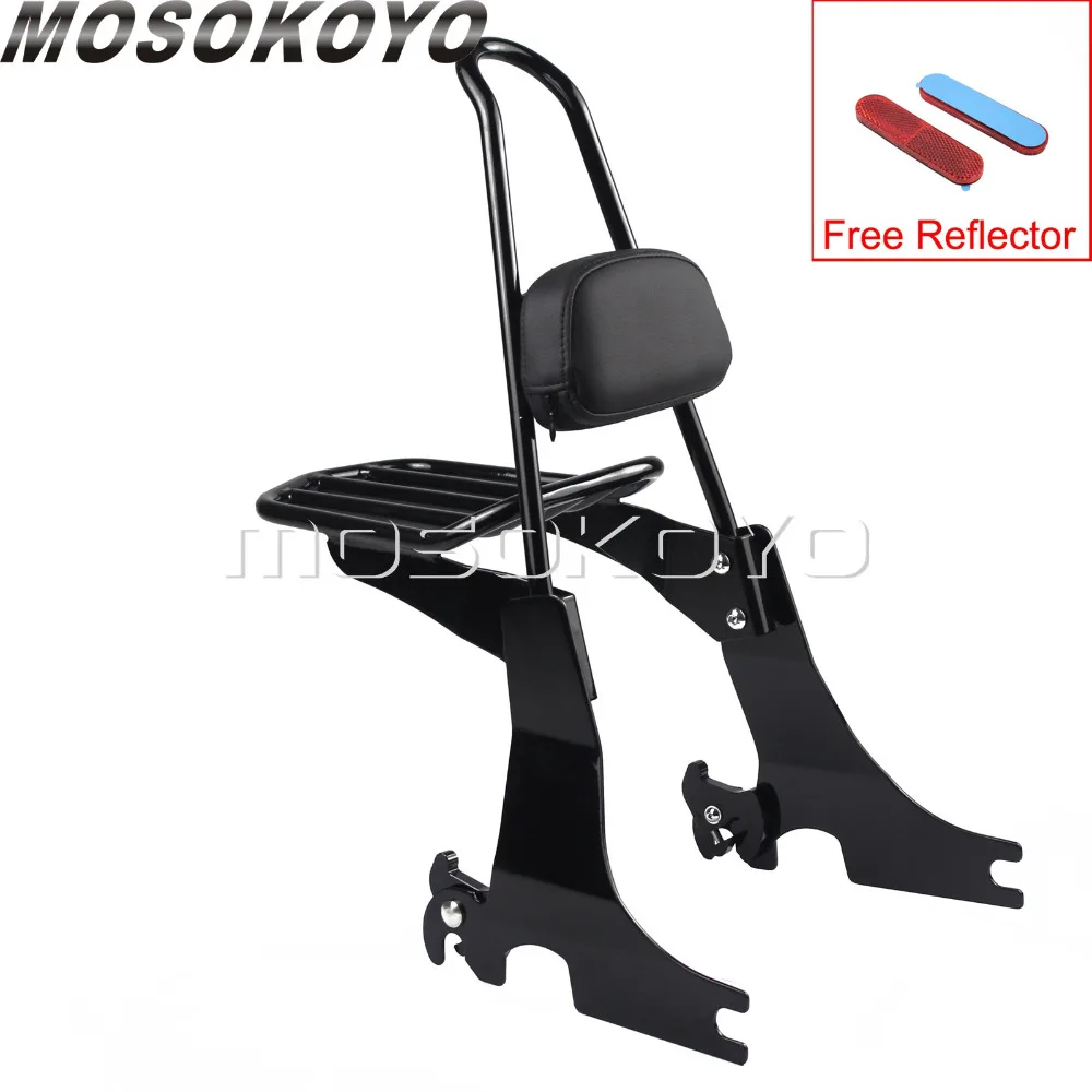 Detachable Sissy Bar Luggage Rack Passenger Backrest Pad for Harley Sportster 883 1200 XL Custom Sport XL883R 94-03