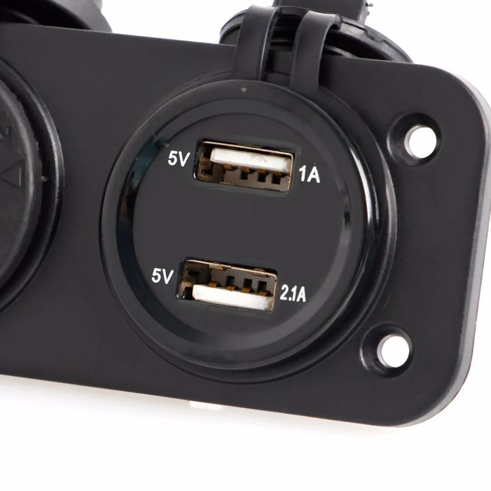 12V 24V двойной USB мотоцикл автомобильное зарядное устройство прикуриватель светодиодный вольтметр